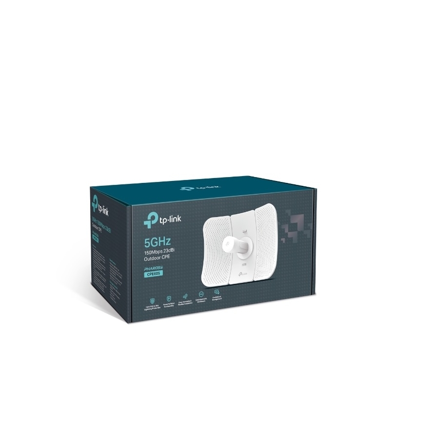 ACCESS POINT |TP-LINK | CPE605 | INALAMBRICO | ANTENA PARA EXTERIOR DIRECCIONAL 23DBI 5GHZ 150MBPS MODOS AP/CLIENTE/REPETIDOR /AP ROUTER/ AP CLIENTE ROUTER WISP 1 RJ45 10/100 | POE PASIVO INCLUIDO NIC-3134