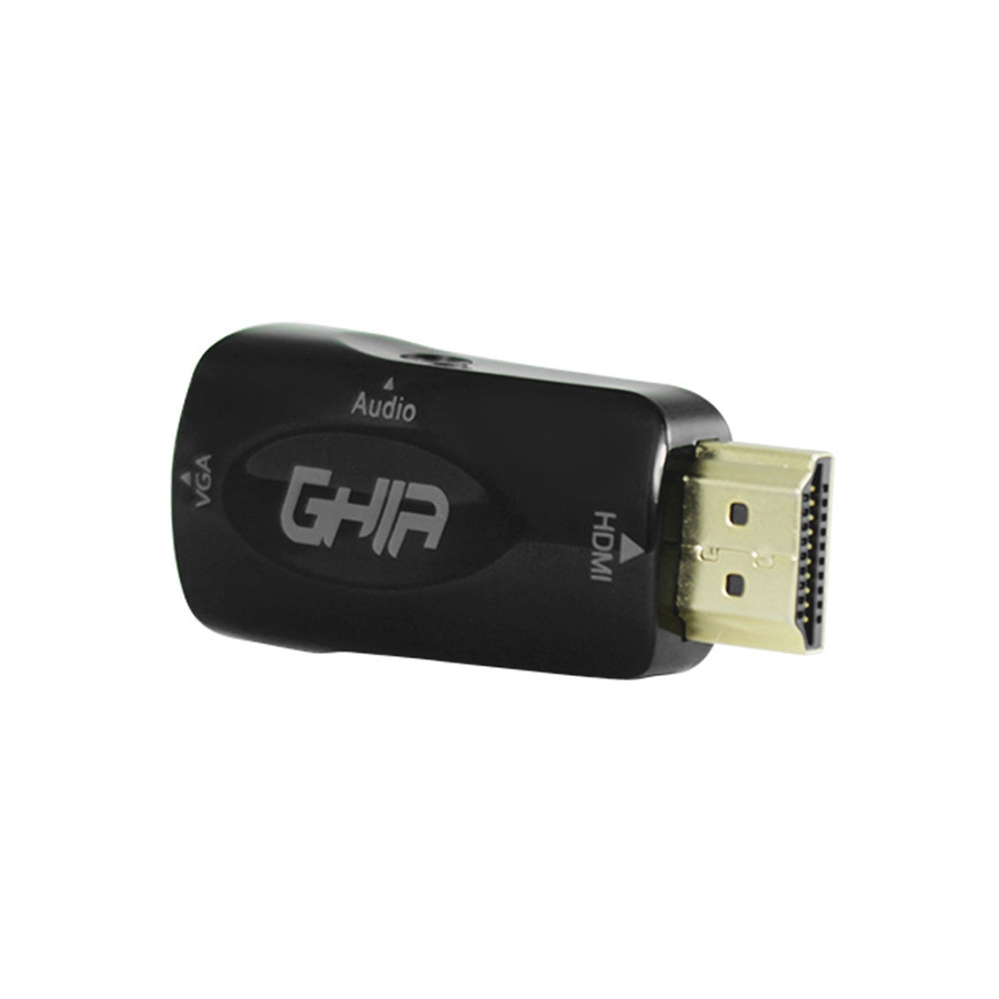 ADAPTADOR GHIA CONVERTIDOR DE VIDEO HDMI MACHO A VGA HEMBRA CON AUDIO AC-7504