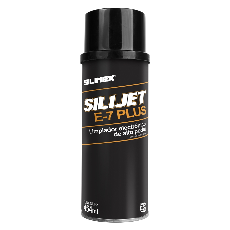 AEROSOL SILIJET E-7 PLUS LIMPIADOR ELECTRÓNICO DE ALTO PODER, REPELENTE AL POLVO, SILIMEX 454ML CN-2961