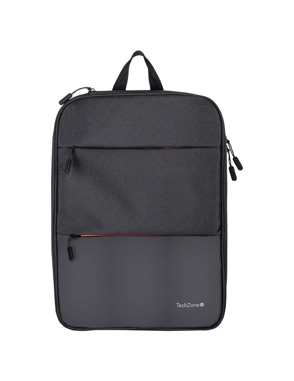 Backpack EXPAND TZLBP14 TECHZONE de 16 pulgadas color negro, múltiples compartimientos, garantía limitada de por vida MALTCH350