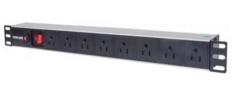 713993 Barra multicontacto con 8 salidas para montaje en rack de 19", Tipo EU, protección contra sobrecargas,cable de alimentación 3m