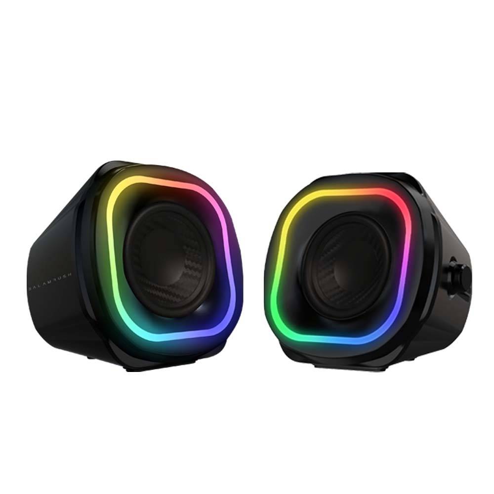 Bocinas 2.0 Gamer Glimm Quad BG555 Balam Rush Conexión Bluetooth/Auxiliar, Controlador Touch, iluminación LED 3 modos, 10w RMS. Sonido estéreo, Alimentació BOCBLR150