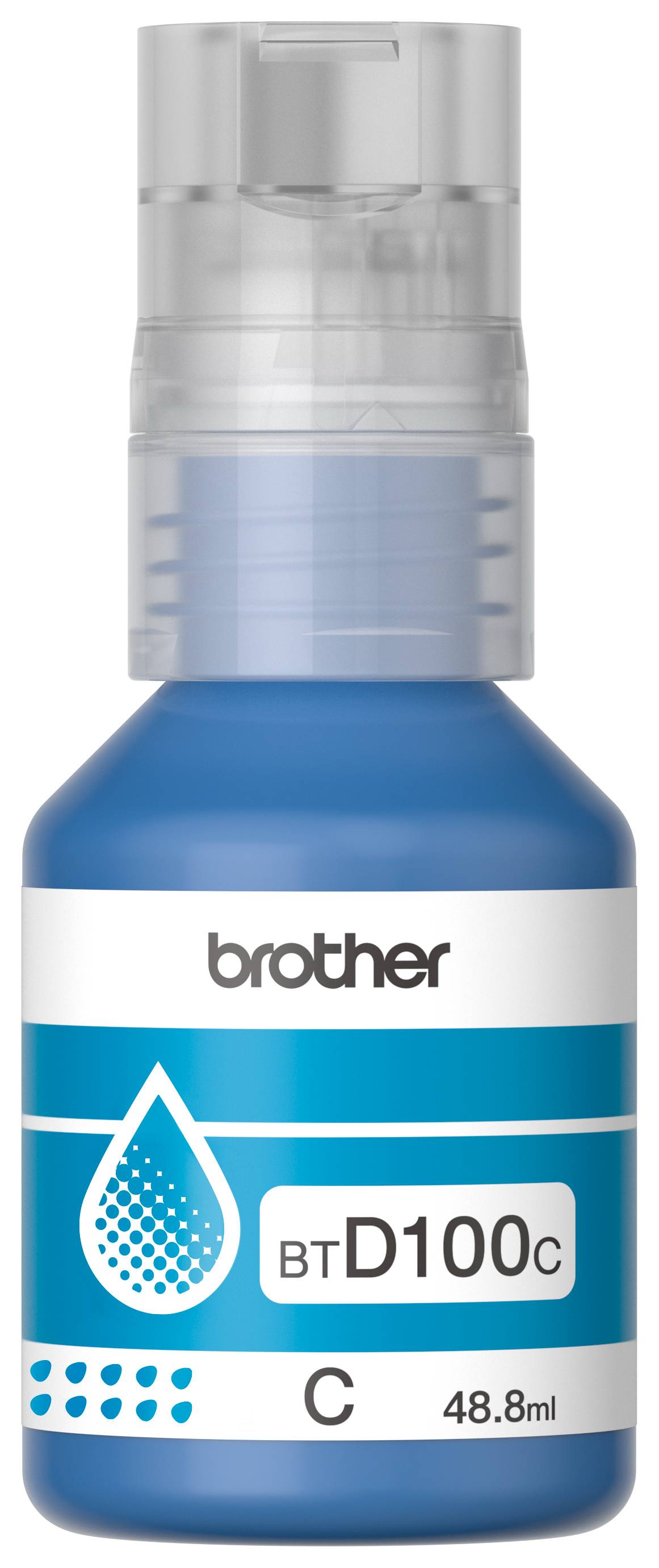 Botella de tinta Brother BTD100C cian, rendimiento aproximado 5,000 páginas, compatible con DCPT230, DCPT530DW, DCPT730DW, MFCT930DW CARBRT4520