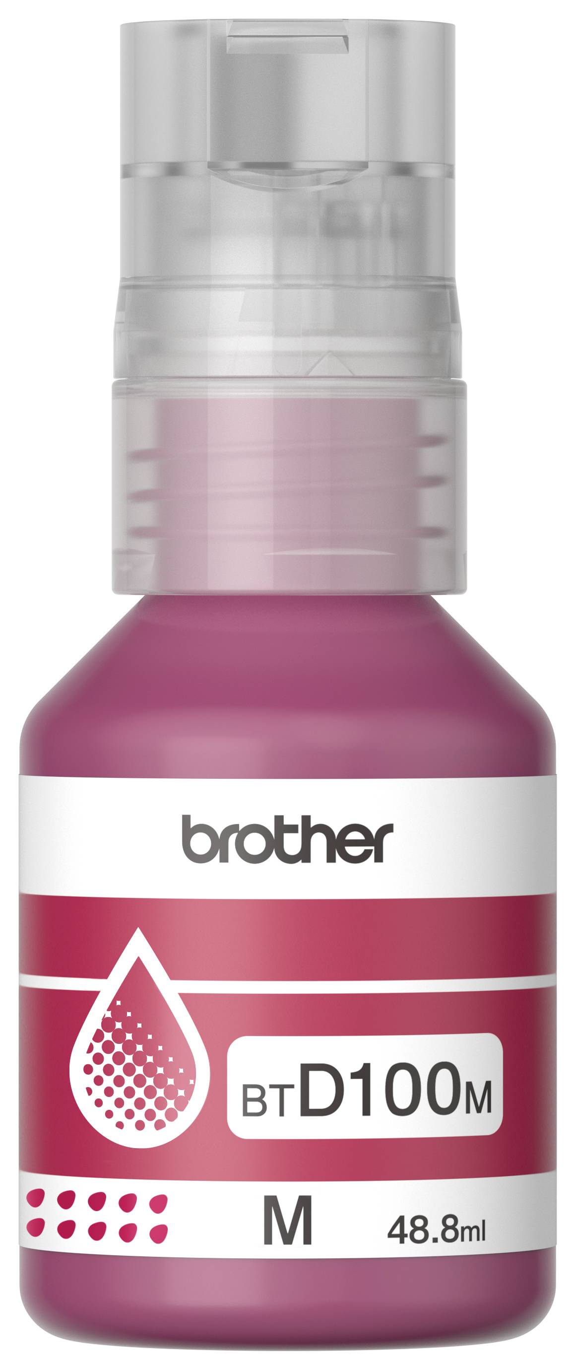 Botella de tinta Brother BTD100M magenta, rendimiento aproximado 5,000 páginas, compatible con DCPT230, DCPT530DW, DCPT730DW, MFCT930DW CARBRT4530