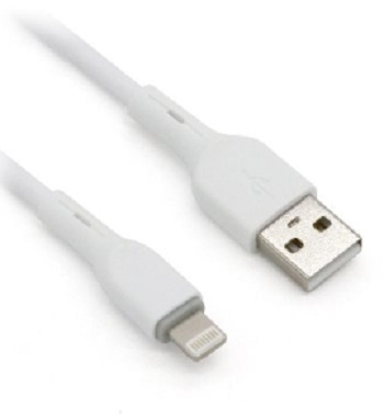 Cable Lightning BROBOTIX 963165, USB V2.0., Lightning., Blanco, 1m