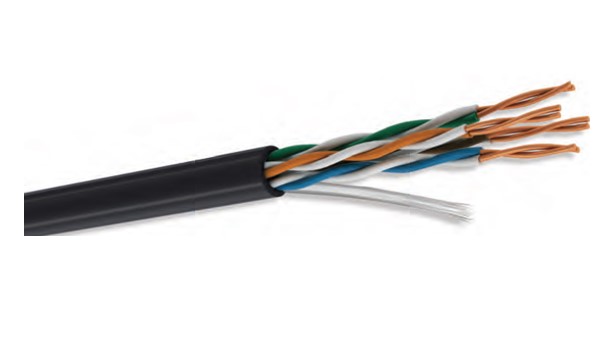 Cable UTP CAT5e para exterior , 4 pares, bobina de 305 mts, 100% cobre, color negro ACCCDM1010