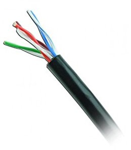 Cable UTP CAT5e para exterior sin GEL, 4 pares, 24 AWG, bobina de 305 mts, 100% cobre, color negro ACCCDM1230