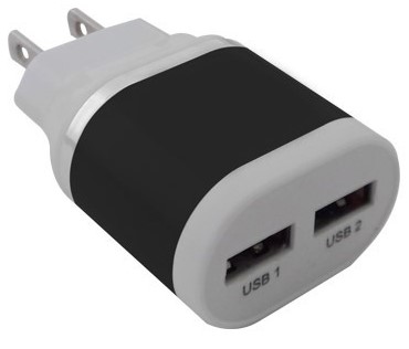 Cargador BROBOTIX 2 Puertos USB 161264N, Negro, USB