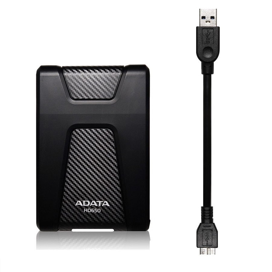 DISCO DURO EXTERNO ADATA HD650 2TB PORTATIL 2.5 USB 3.2 WINDOWS MAC LINUX CONTRAGOLPES COLOR NEGRO (AHD650-2TU31-CBK) HD-1619