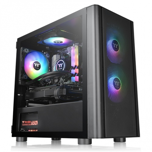 Gabinete Thermaltake V150 TG ARGB Negro Micro Chassis, ATX, Mini-ITX, USB 2.0, sin Fuente, 3 Ventiladores Instalados ARGB