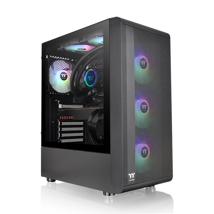 Gabinete Thermaltake S200 TG ARGB Negro Mid Tower, ATX/Micro ATX/Mini-ITX, USB 3.0, sin Fuente, 3 Ventiladores Instalados ARGB