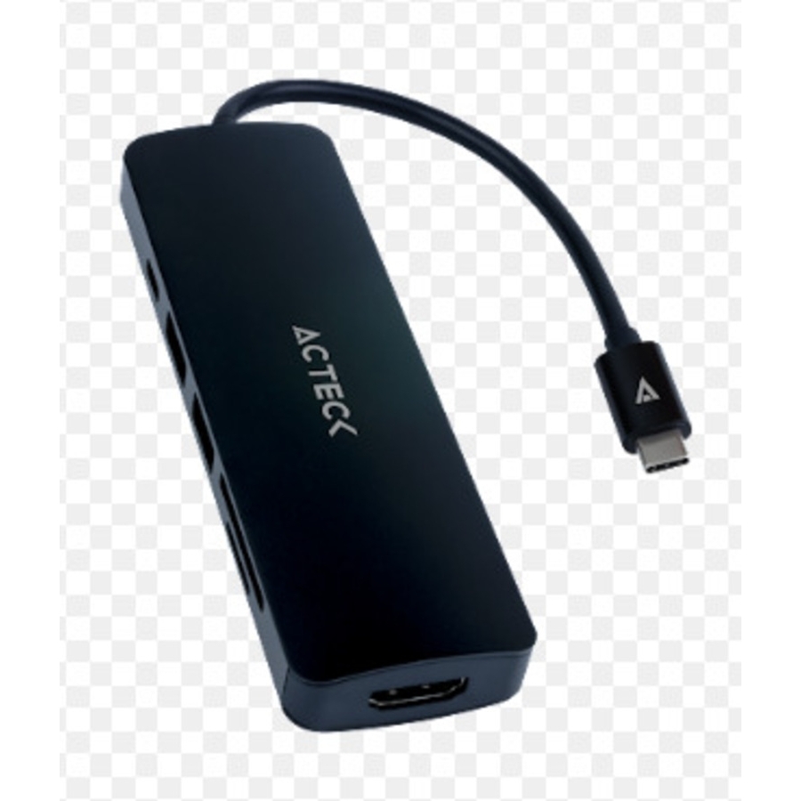 HUB ACTECK GATE 6 DH660 / USB C / 5 PUERTOS / USB C - 2X USB A - LECTOR DE MEMORIAS - HDMI / 15 CM / NEGRO / AC-934619 AC-10909