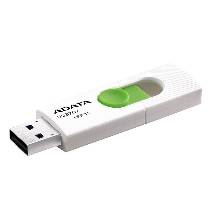 MEMORIA ADATA 64GB USB 3.2 UV320 RETRACTIL BLANCO-VERDE (AUV320-64G-RWHGN) RAM-3212