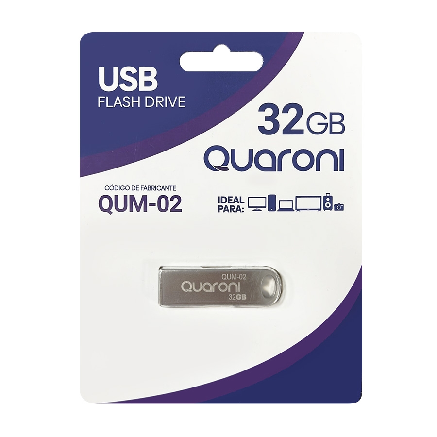MEMORIA QUARONI 32GB USB METALICA USB 2.0 COMPATIBLE CON ANDROID/WINDOWS/MAC RAM-3942