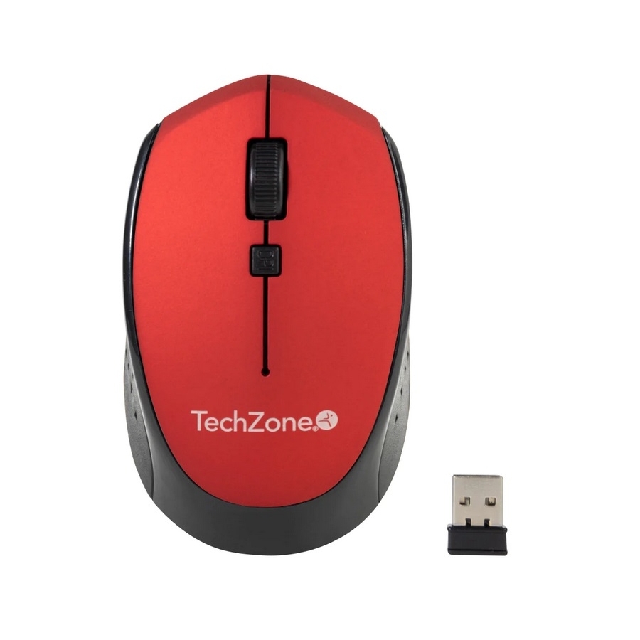 MOUSE TECHZONE TZ19MOU01-INAR OPTICO NANO USB BOTONES ROJO MS-1442