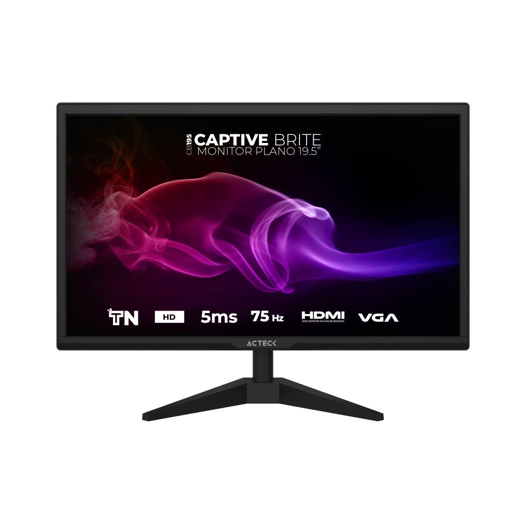 Monitor ACTECK AC-939409, 19.5 pulgadas, 250 cd / m², 1600 x 900 Pixeles, 5 ms, Negro MONACT050