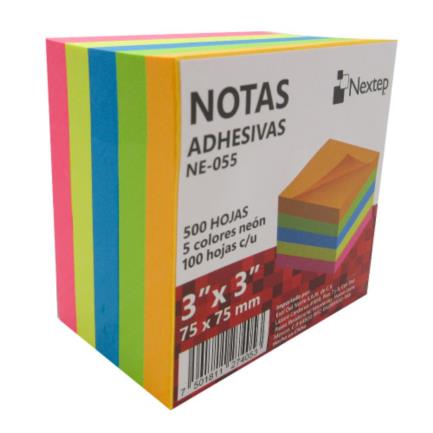 NOTA ADHESIVA NEXTEP 3X3 NEON  C/500 HJ ACCNTE570
