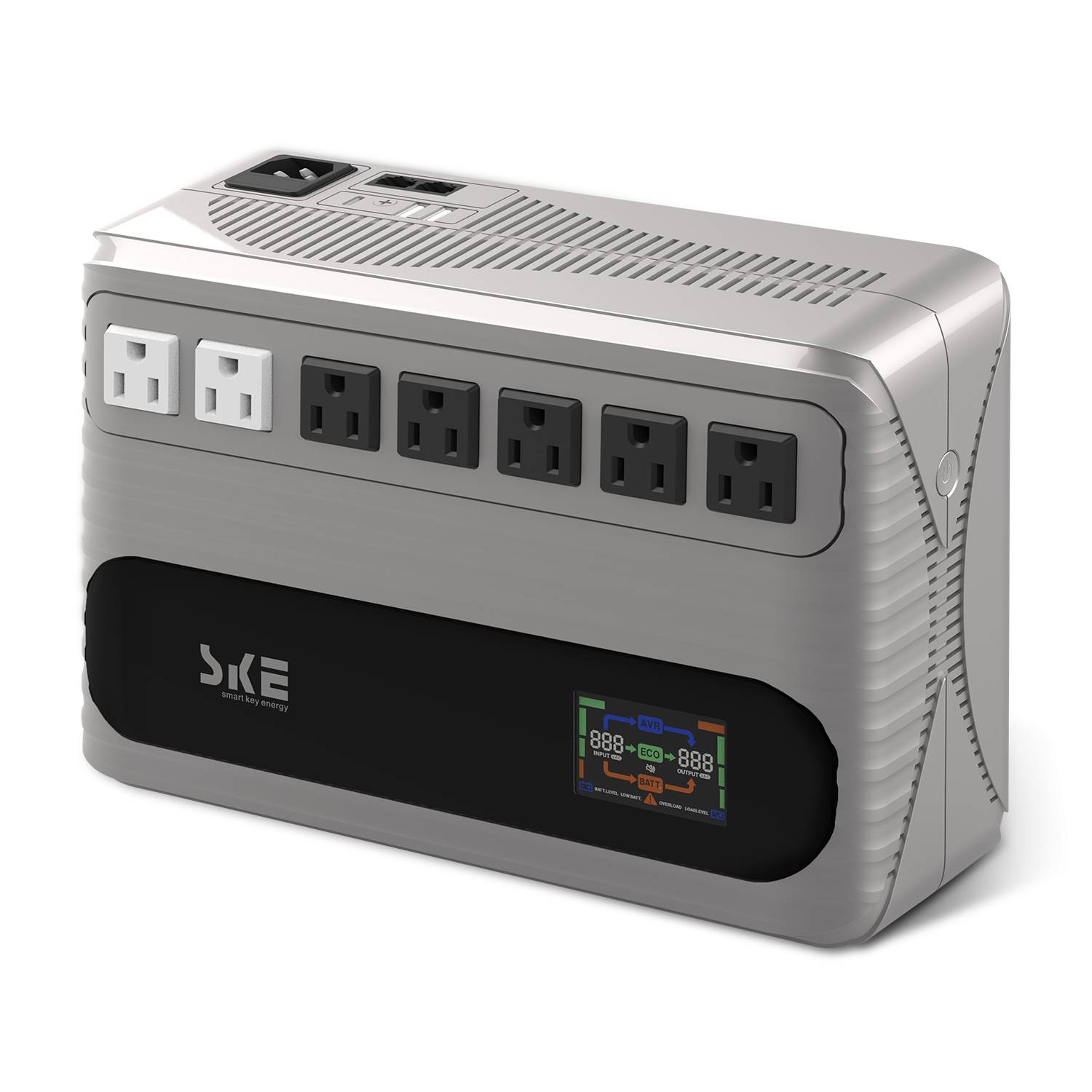 No Break Interactivo SKE Energy GF1000 1000va/600w, Color Plata y Negro, Voltaje de Entrada y Salida 120V NBKSKE110