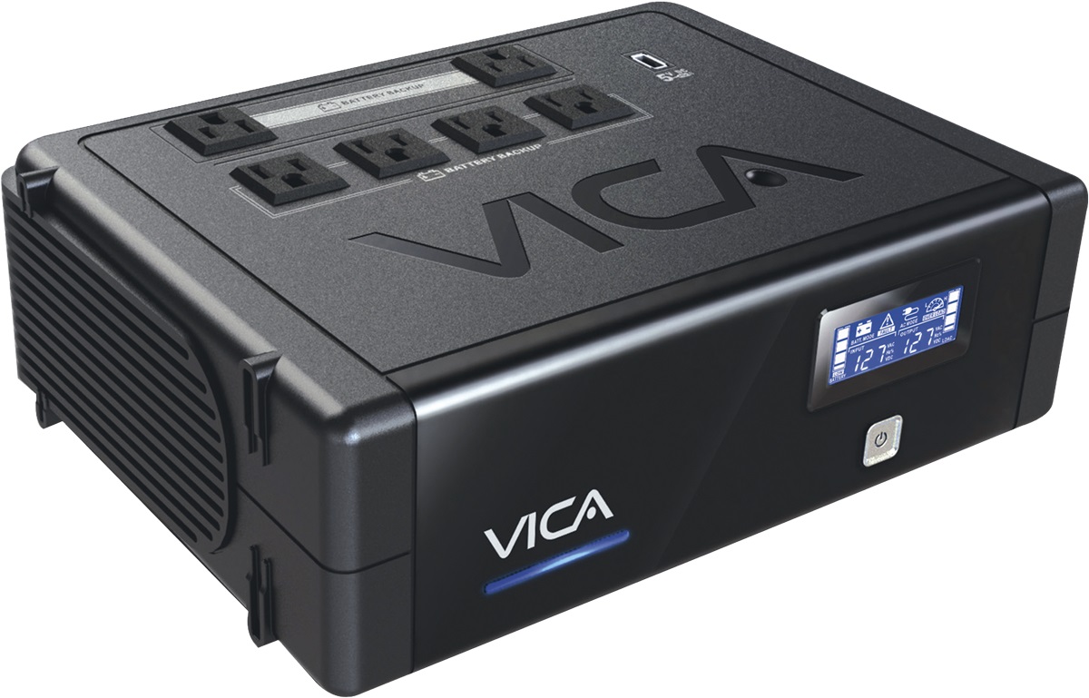 No Break interactivo REV 700, 700VA/400W, 6 NEMA 5-15R protegidos, entrada 127VCA 60Hz, salida 110/120VCA, pantalla LCD, 1 Puerto USB para recarga NBKVIC180