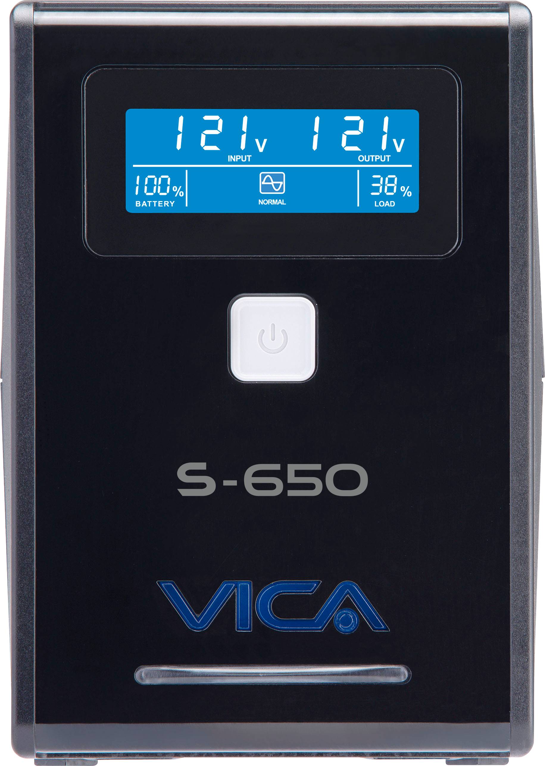 No break interactivo S650, 650VA/360W, entrada 127VCA 60 Hz, salida 120VCA, 4 tomas reguladas/4 reguladas y respaldadas, pantalla LCD,breaker termico NBKVIC200