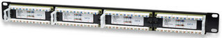 520959 Panel de Parcheo Cat6 24 puertos 1U; Soporta cable trenzado sólido y multifilar de calibres 22 y 26 AWG.