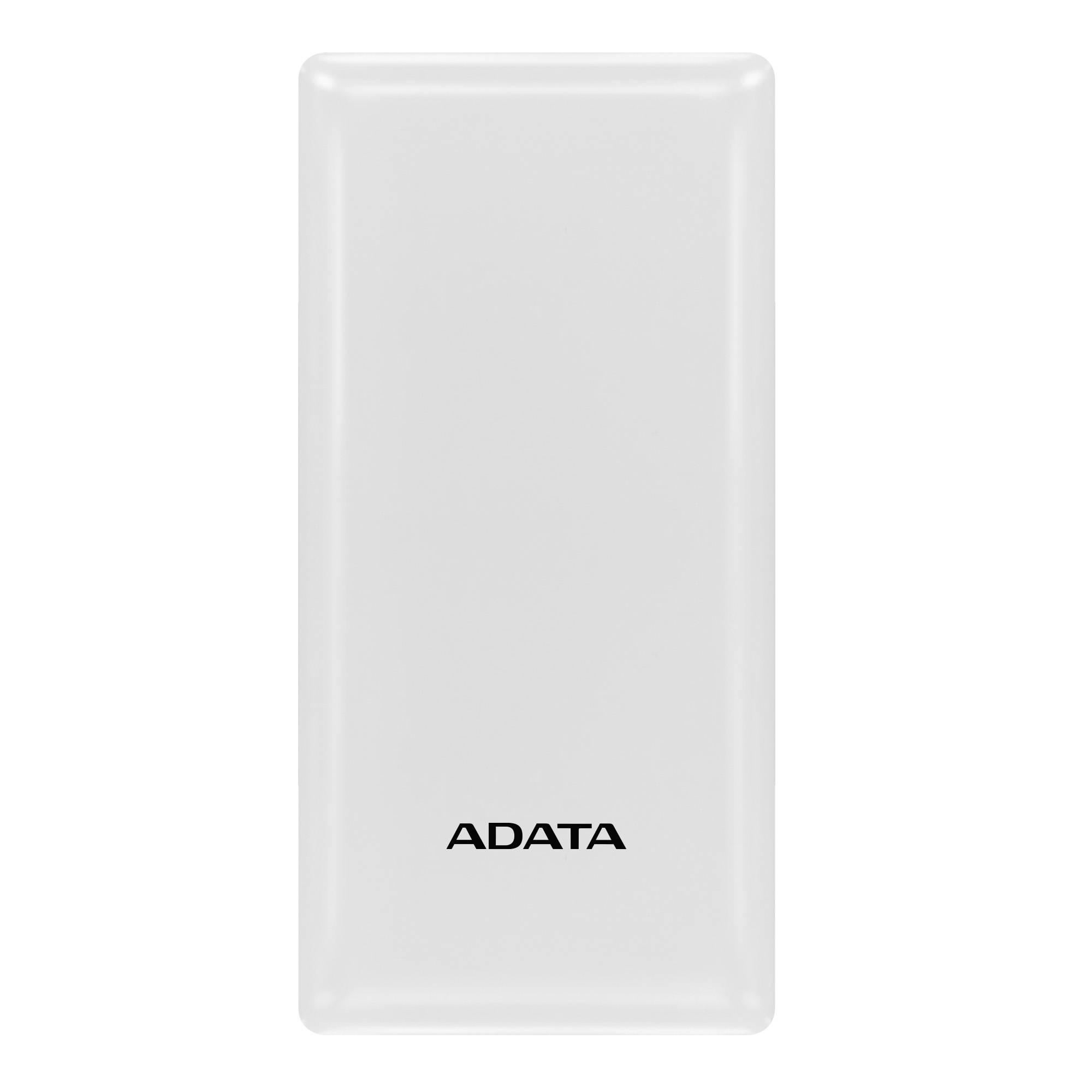 PowerBank ADATA C20 de 20,000 mAh. Carga simultánea 3 dispositivos. Con indicador LED de carga, dos puertos USB-A y un puerto USB-C. BLANCO. PBC20-WH