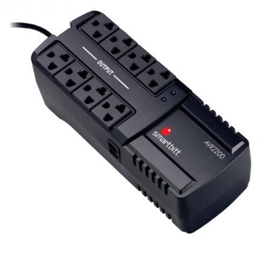 Regulador SMARTBITT SBAVR2200, 8, Negro, Hogar y Oficina, 2200 VA, 1100 W REGBIT030