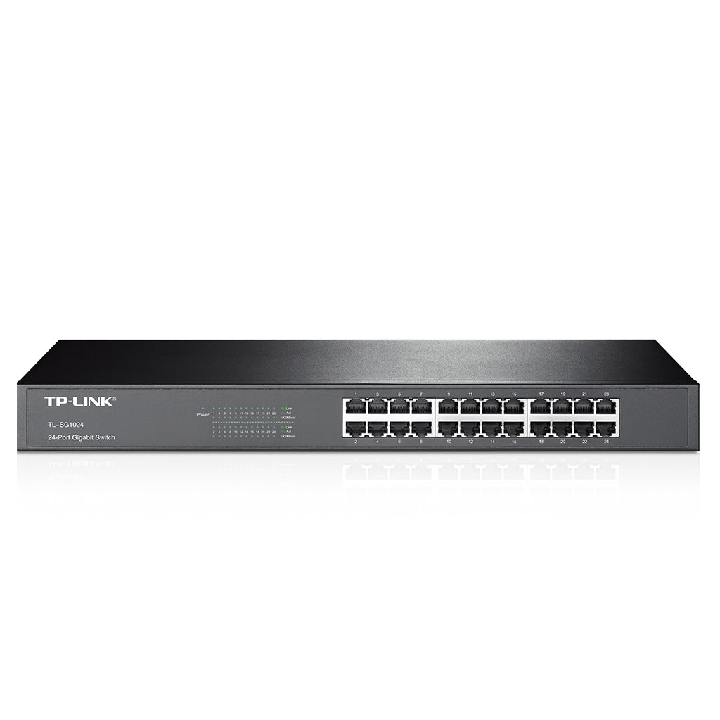Switch TP-LINK, Negro, 10/100/1000 Mbps, 24ptos, Rack