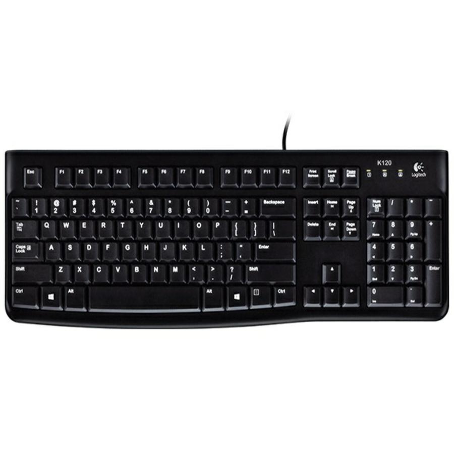 TECLADO LOGITECH K120 NEGRO ALAMBRICO USB PC / WINDOWS RESISTENTE A DERRAMES KB-343