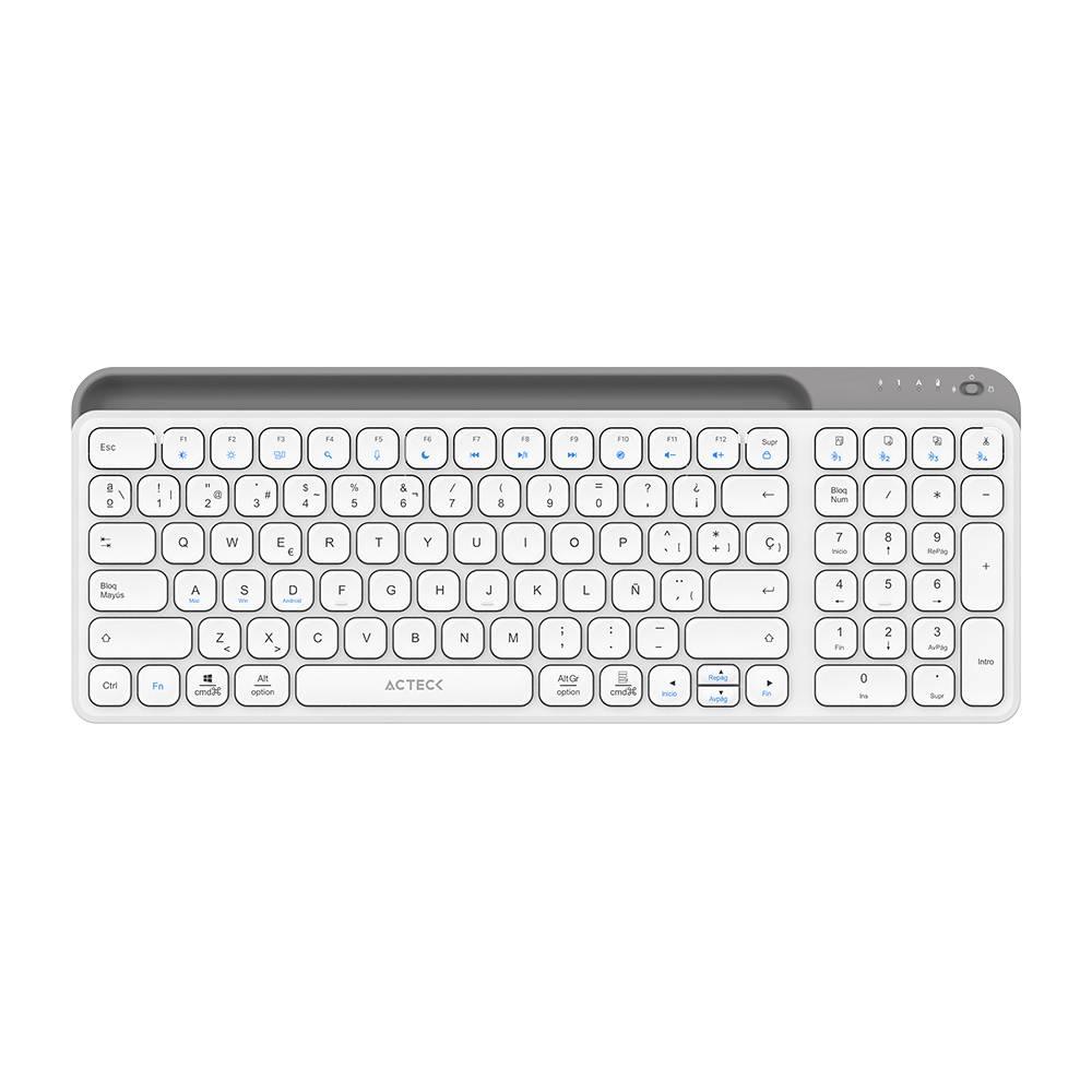 Teclado Inalámbrico Multidispositivos AC-940115 INSPIRE TREK TI747  Acteck Elite Series Bluetooth 5.1, Dongle 2.4 MHz TECACT270