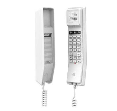Teléfono IP Hotelero, 2 líneas con 2 cuentas SIP, conferencia de 3 vías, Poe, GDMS, color blanco