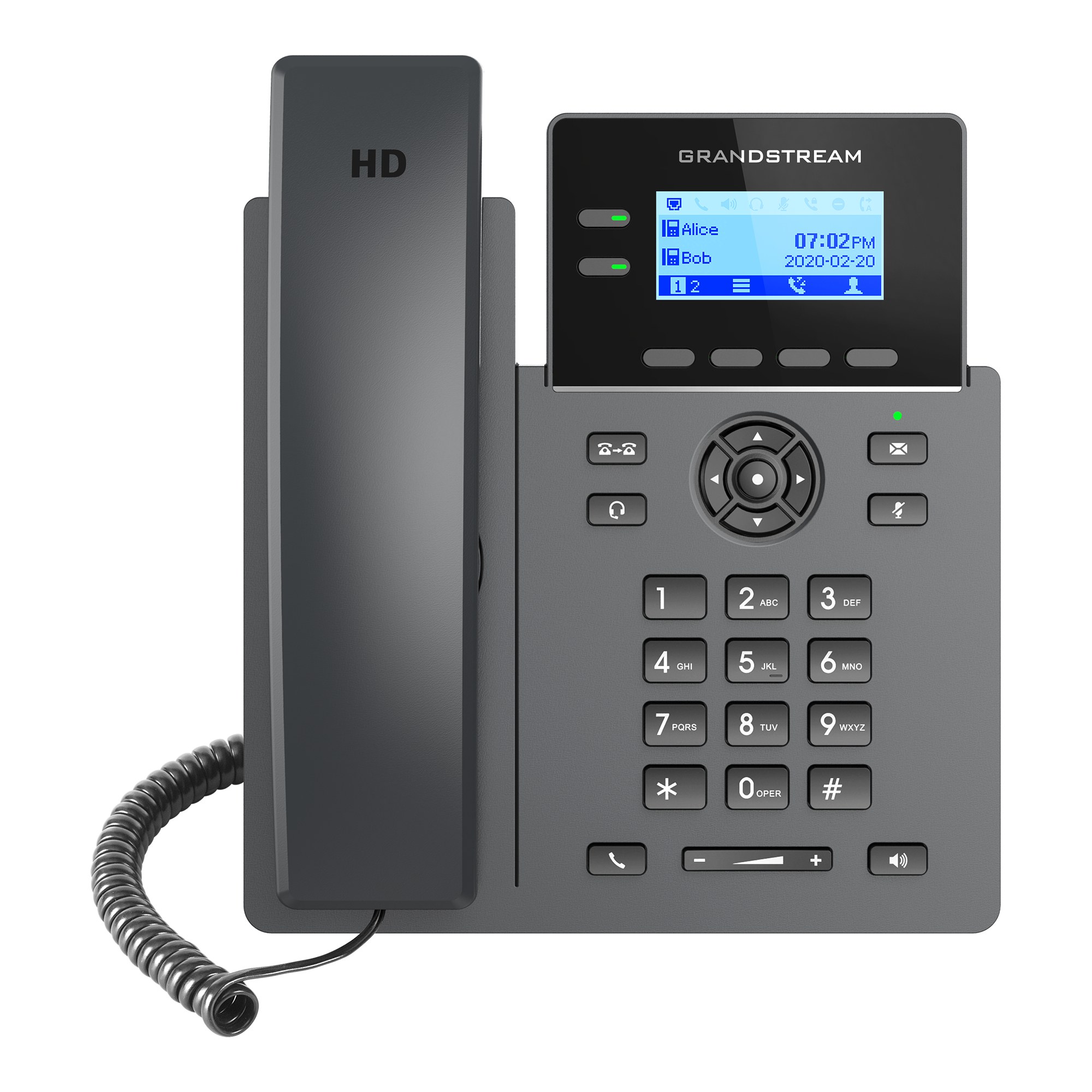 Teléfono IP de 2 líneas con 4 cuentas SIP, conferencia de 5 vías, Ethernet Sin Poe pero SI incluye su fuente de alimentación