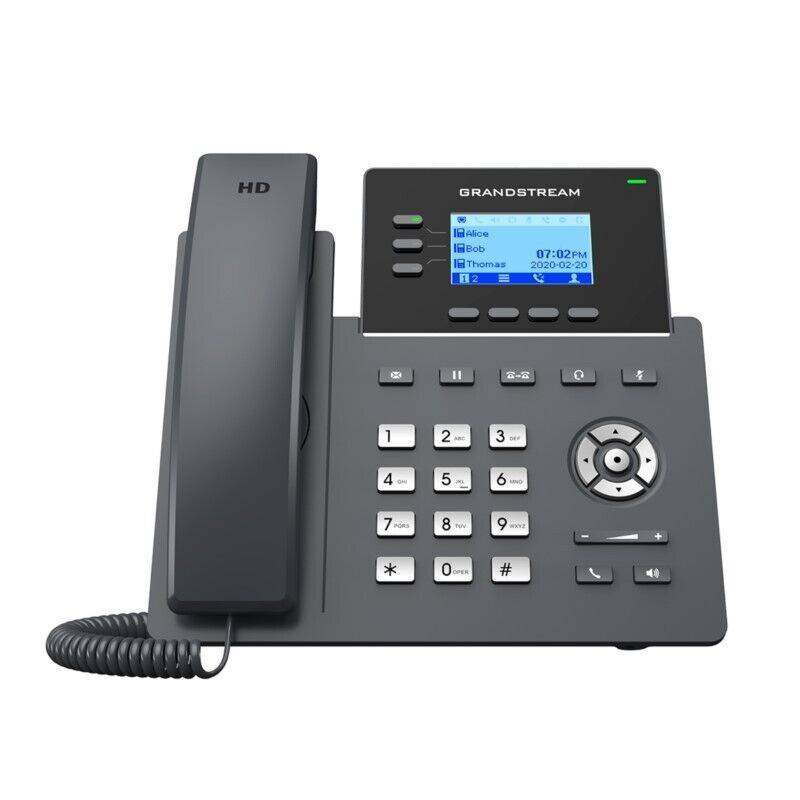 Teléfono IP de 3 líneas con 6 cuentas SIP, conferencia de 5 vias, GDMS, Gigabit con Poe pero NO incluye su fuente de alimentación