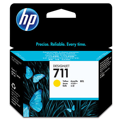 Tinta HP 711, CZ132A, Amarillo 29ml CARHPD3300