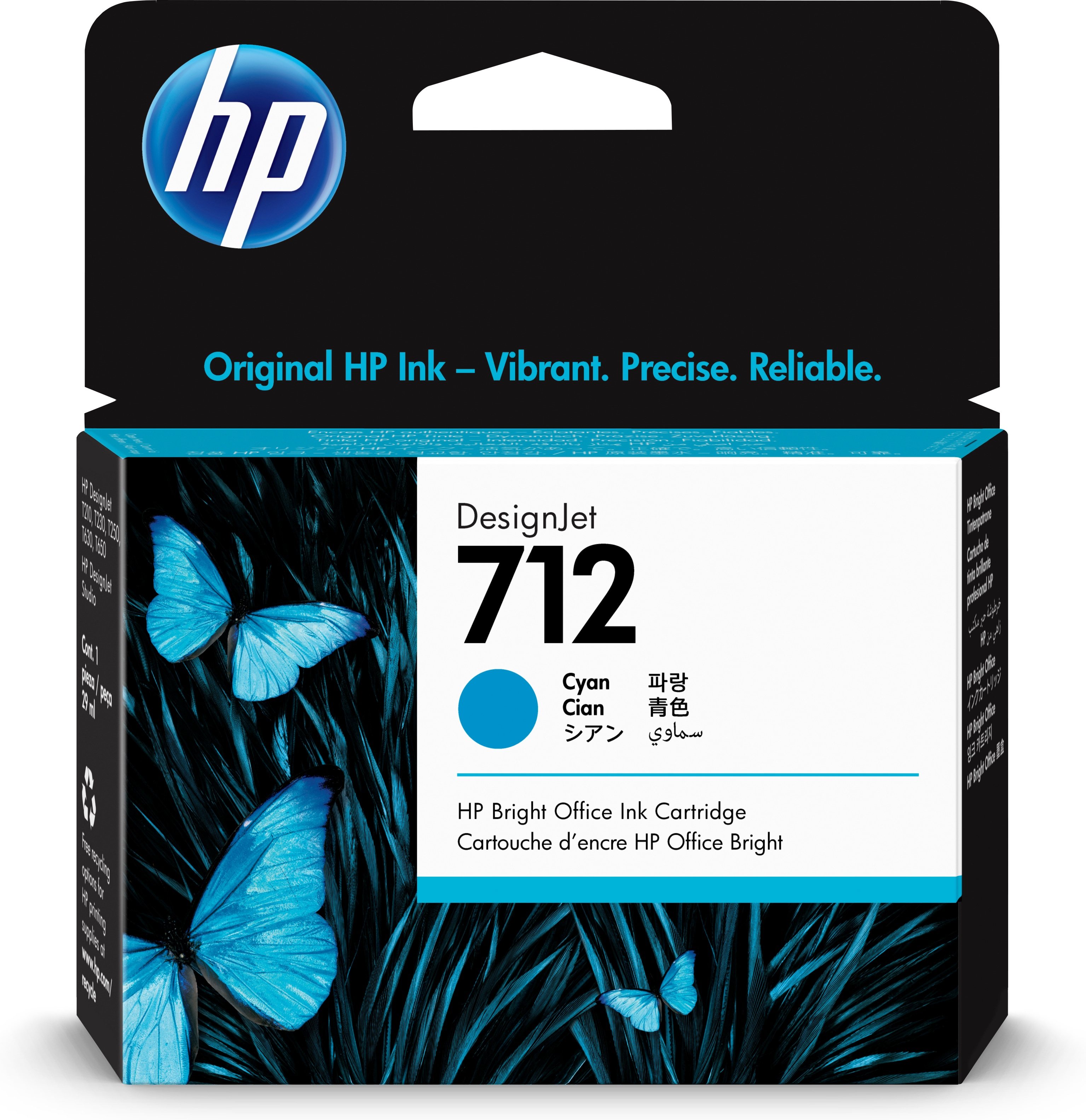 Tinta HP 712, 3ED67A, Cian 29ml CARHPD4910