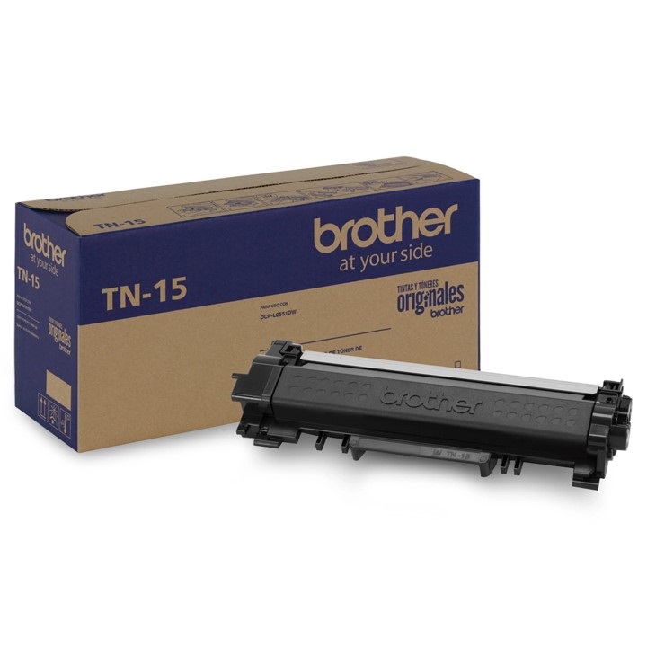 Tóner Brother TN15, negro, rendimiento aproximado 4,500 páginas, para equipos DCPL2551DW. CARBRT340