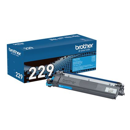 Toner Brother TN229C cian, rendimiento aproximado hasta 1,200 páginas, compatible con DCPL3560CDW, MFCL3780CDW CARBRT4310