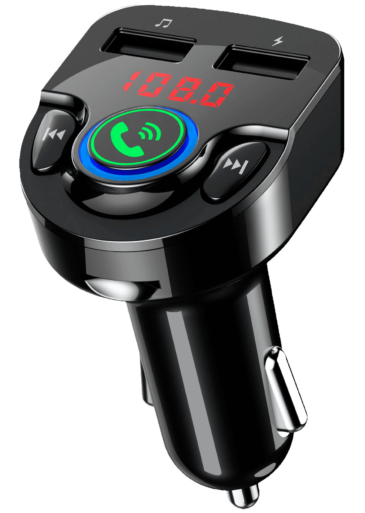 Transmisor BT Doble puerto USB PERFECT CHOICE PC-331148, Negro, 87,5 - 108 MHz ACCMST4360