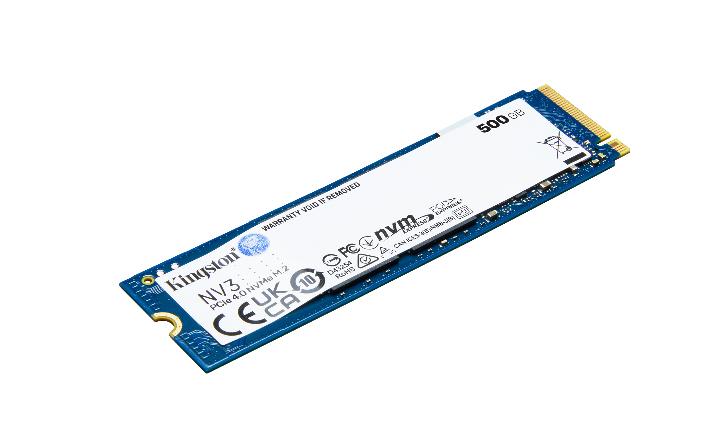 UNIDAD DE ESTADO SOLIDO KINGSTON NV3 500GB M.2 2280 NVME PCIE GEN 4X4 R.5000MB/S W.3000MB/S - Kingston Technology