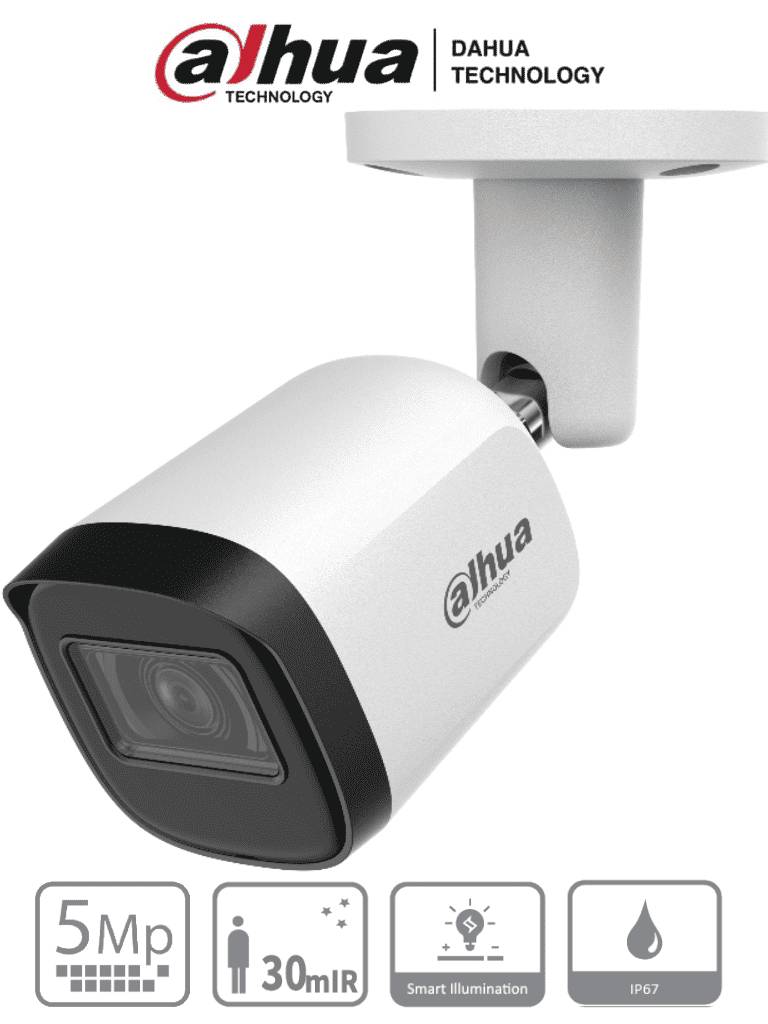 Cámara ANALOGA BALA 5MP DH-HAC-B2A51N-0280B-S2 Cámara bullet de 5 MP con lente de 2.8 mm