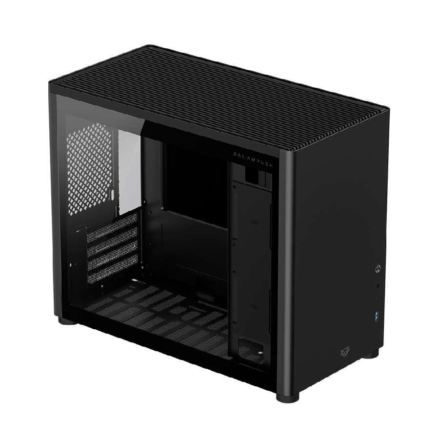 GABINETE BALAM RUSH ERIS JET GI985 / MICRO TORRE / MICRO ATX, MINI-ITX / PANEL CRISTAL TEMPLADO/ METAL/ NEGRO/ BR-934947 CS-883 - Balam Rush