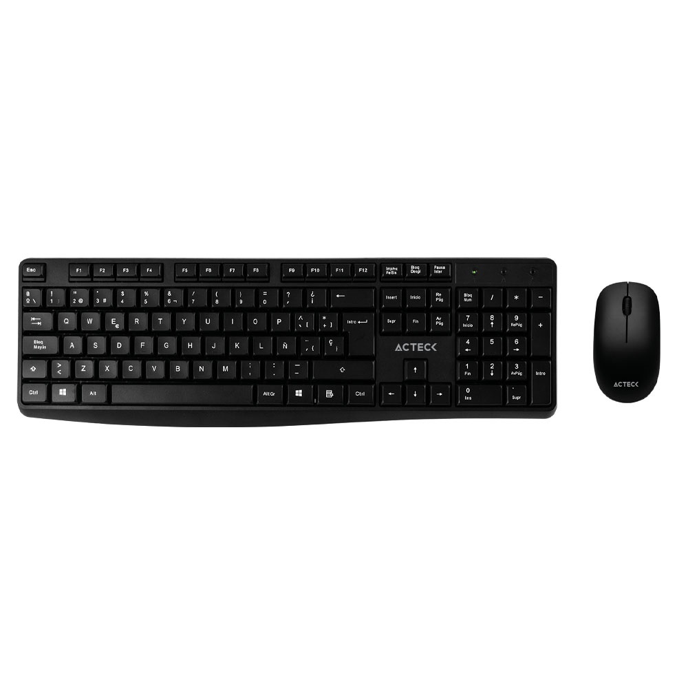 Kit Inalámbrico ACTECK KT25, Estándar, Negro, Conectividad: Inalámbrica, Teclas: 105,  2 botones + scroll KITACT1050