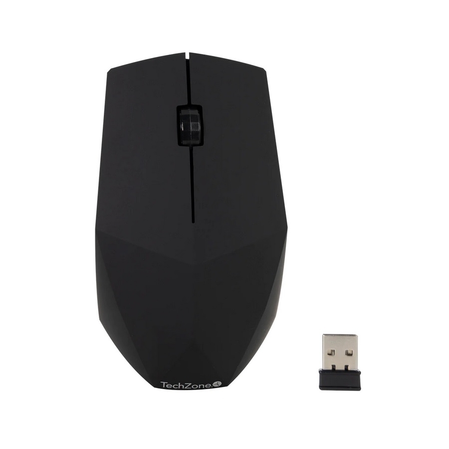 MOUSE TECHZONE TZ19MOU01-INA OPTICO INALAMBRICO 1000 DPIS ERGONOMICO NEGRO MS-1406