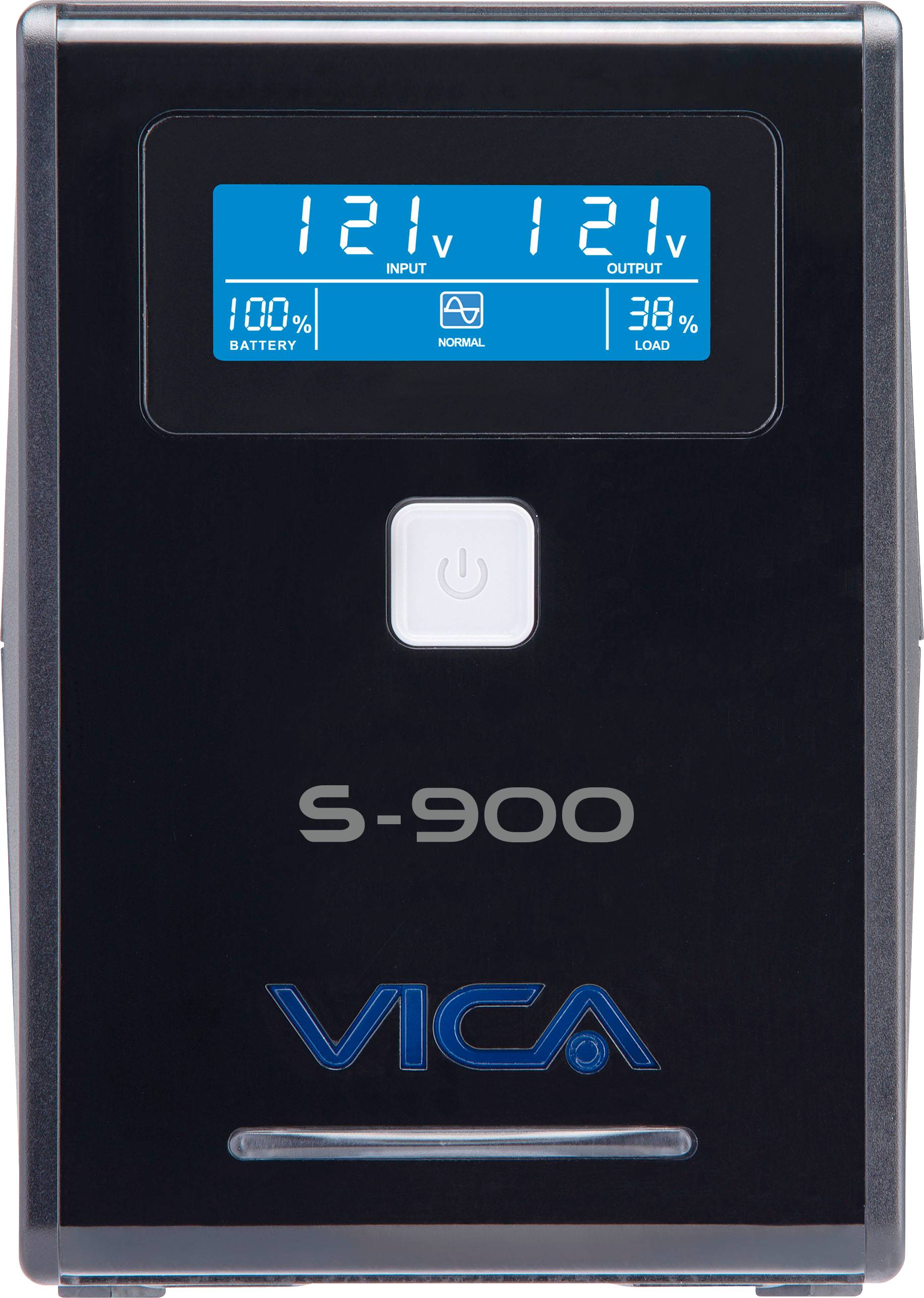 No break interactivo S900, 900VA/550W, entrada 127 VCA 60 Hz, salida 120 VCA, 4 tomas reguladas/4 reguladas y respaldadas, RJ11, pantalla LCD NBKVIC160