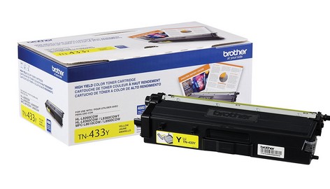 Tóner Brother TN433Y amarillo, rendimiento apróximado 4,000 páginas, compatible con MFCL8900CDW CARBRT3460