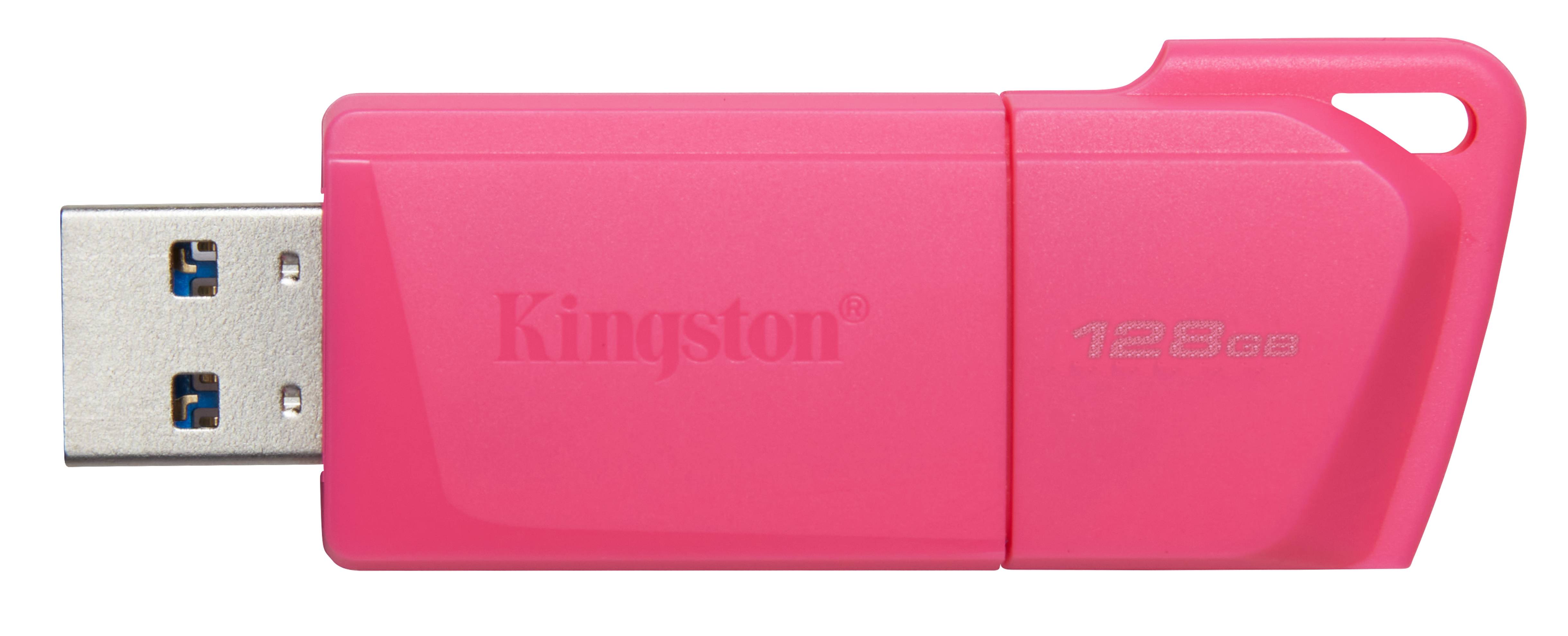 MEMORIA USB KINGSTON DATATRAVELER EXODIA M 128GB 3.2 GEN 1 RETRÁCTIL ROSA NEON - Kingston Technology