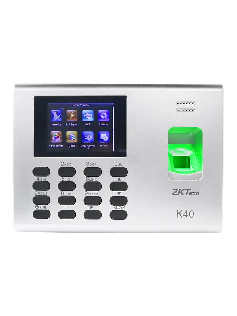 ZKTECO K40 - Control de Asistencia y Acceso Básico con Huella Digital BioID (1000), Conexión TCP/IP, SSR (Reporte en Hoja de Cálculo Mediante USB)