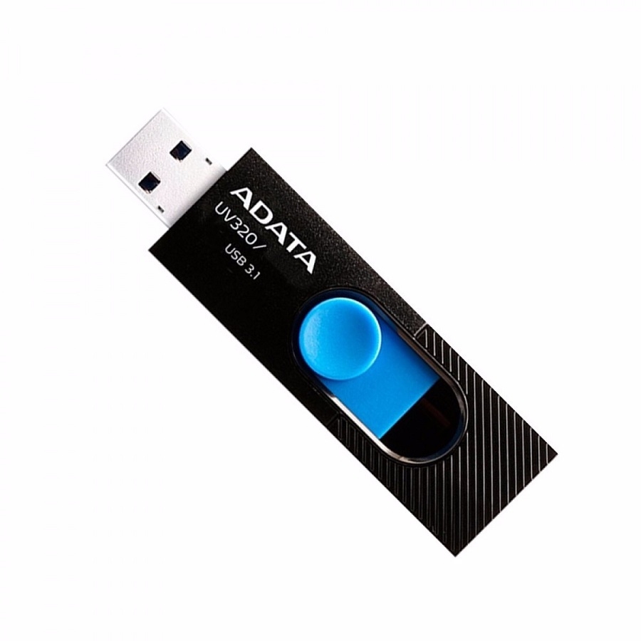 MEMORIA ADATA 32GB USB 3.2 UV320 RETRACTIL NEGRO-AZUL (AUV320-32G-RBKBL) RAM-3207