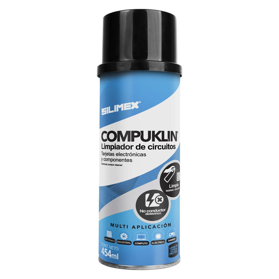 AEROSOL COMPUKLIN LIMPIADOR DESENGRASANTE DE TARJETAS ELECTRONICAS 454 ML SILIMEX CN-288