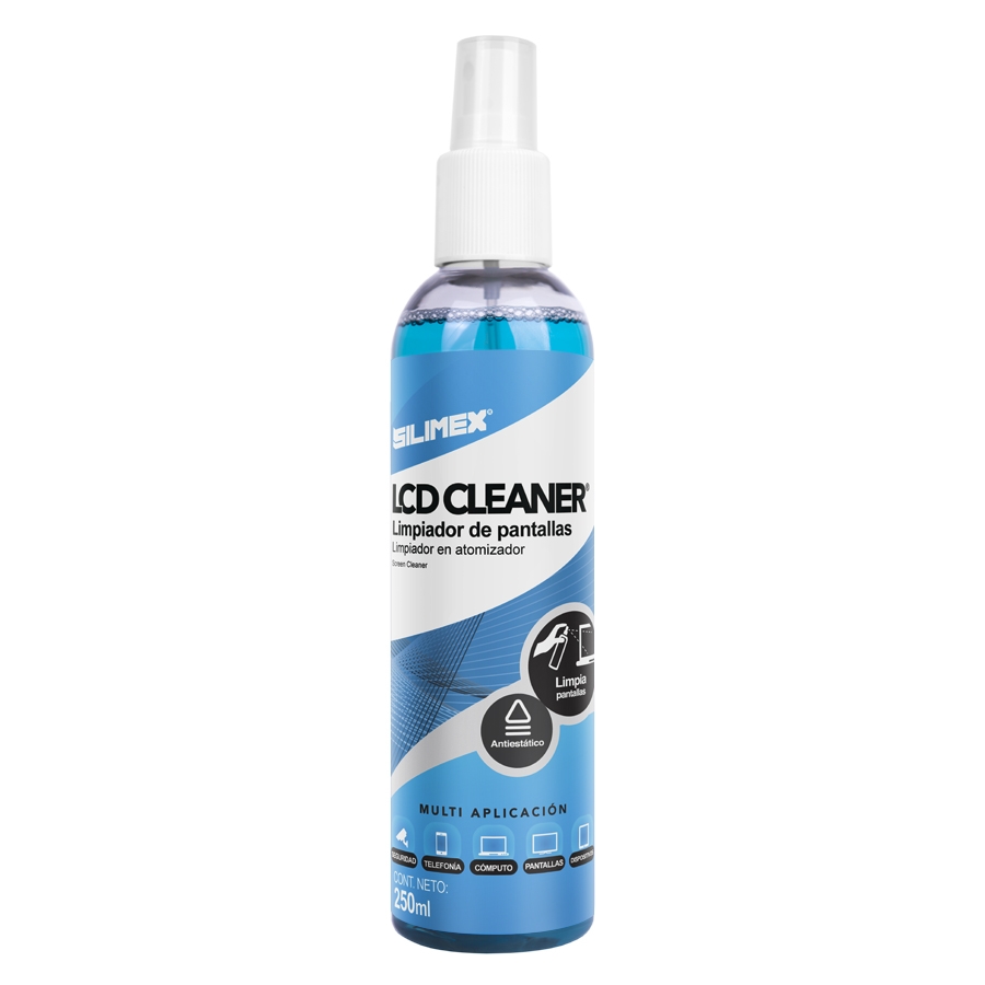 ATOMIZADOR LCD CLEANER LIMPIADOR DE PANTALLAS Y CARCASA DE EQUIPOS ELECTRONICOS SILIMEX 250 ML CN-2465